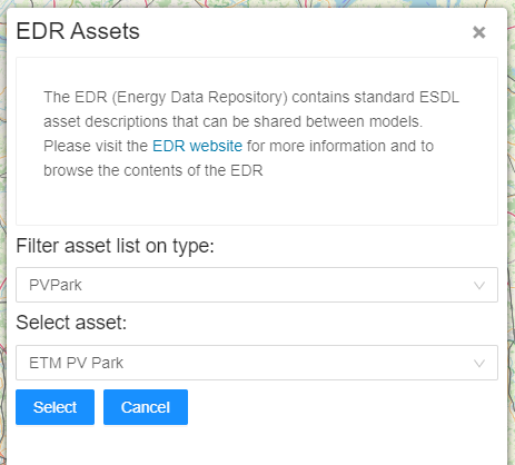 EDR assets select asset