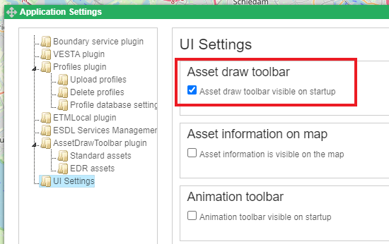 Show and hide the Asset Draw Toolbar